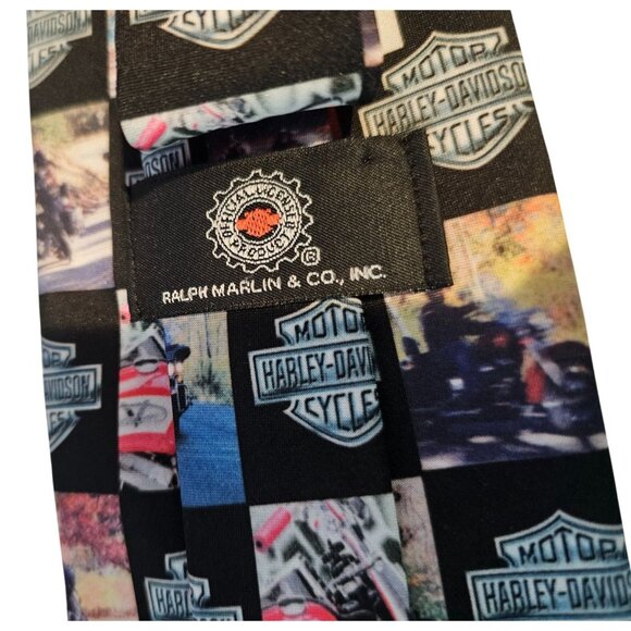 Harley-Davidson Ralph Marlin On The Road Tie 2001 Black Photographs Motorcycles - Picture 5 of 7